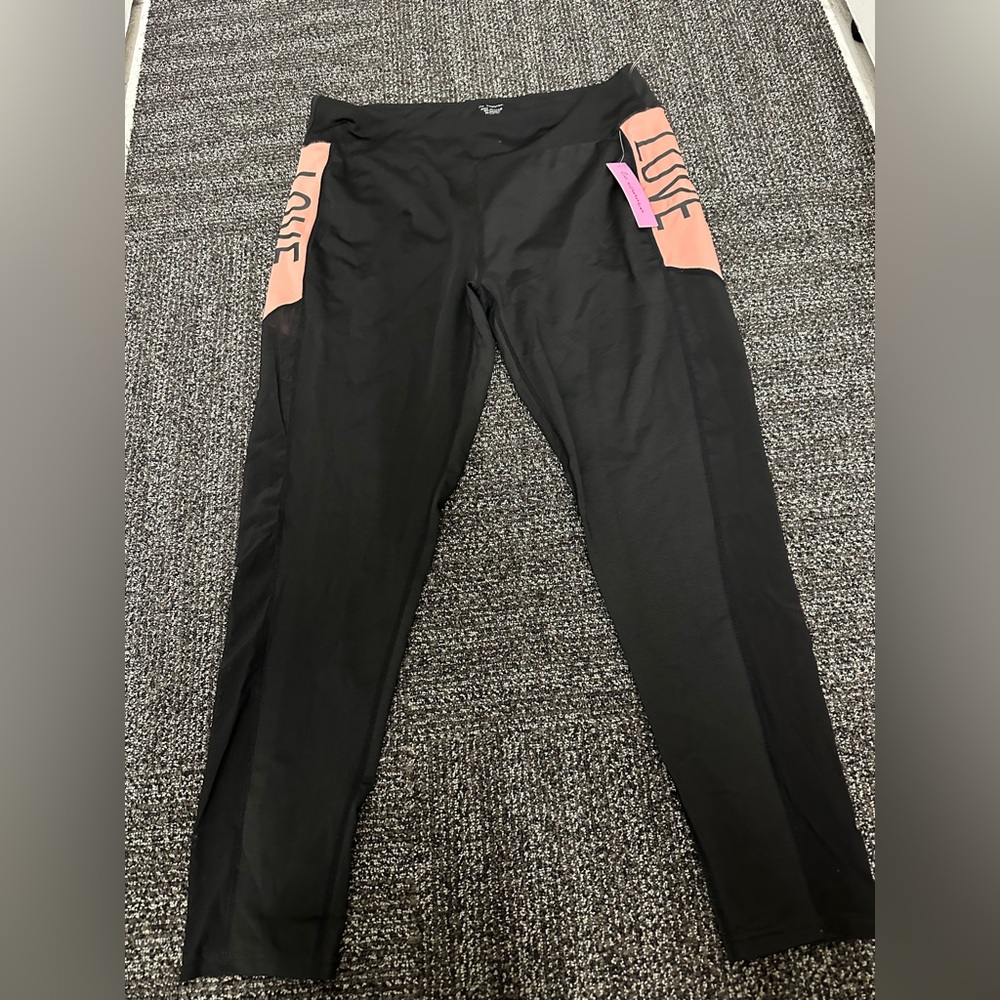 NWT LA Winner Activewear Leggings Black Size 2X